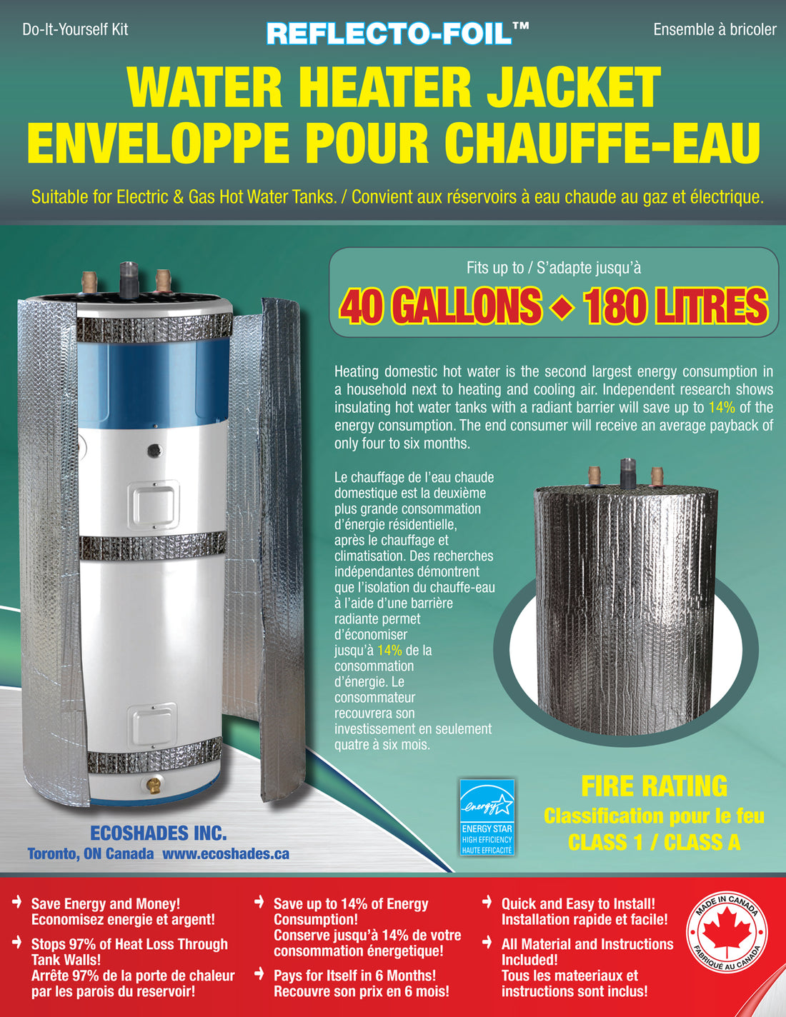 40 Gallon ‘Premium’ Water Heater Jacket